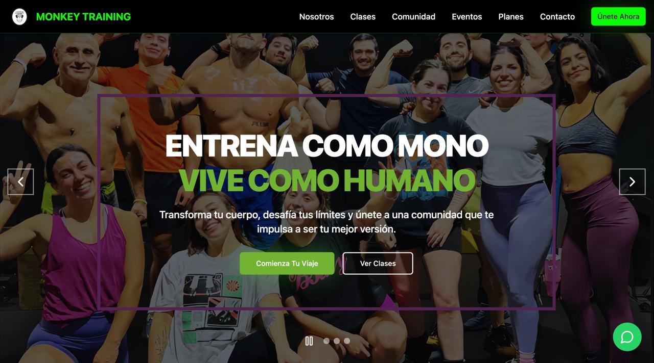 Monkey Training website preview